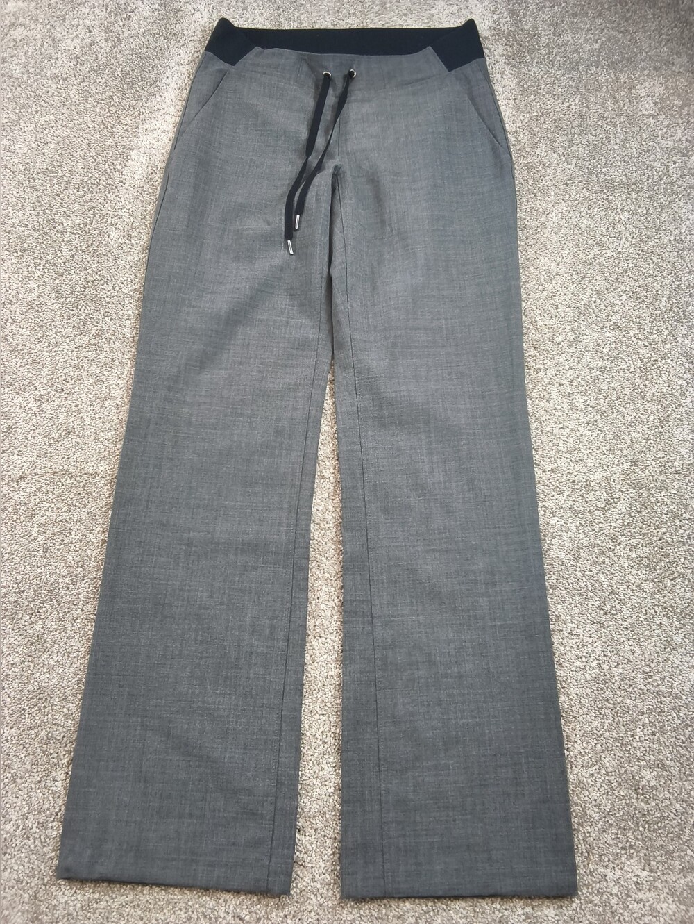 Athleta Midtown Ankle Pants Womens Size 4 Gray Straight Pull On Stretch